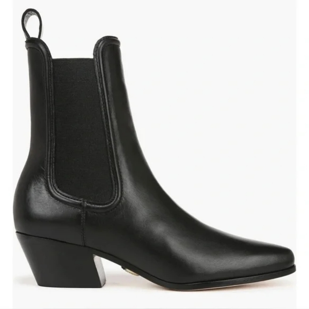 Veronica Beard Leather Lada Chelsea Boot Black Size: 8.5